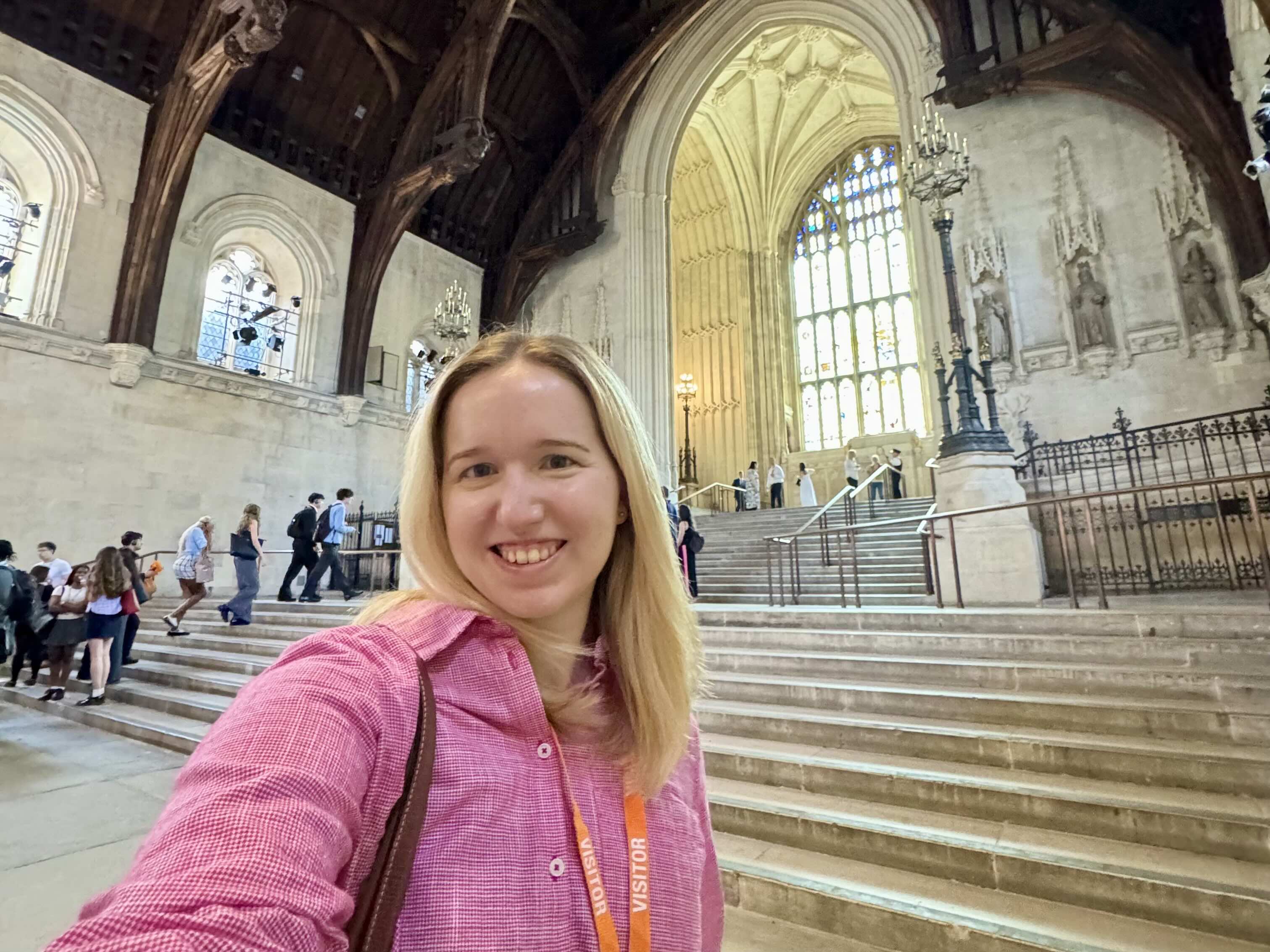 The author inside British Parliament on a free tour for UK residents