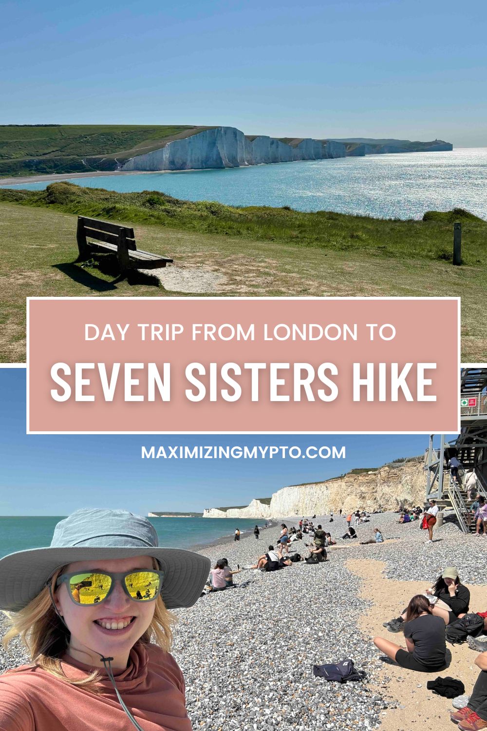 Pinterest pin for blog about Seven Sisters hike from London