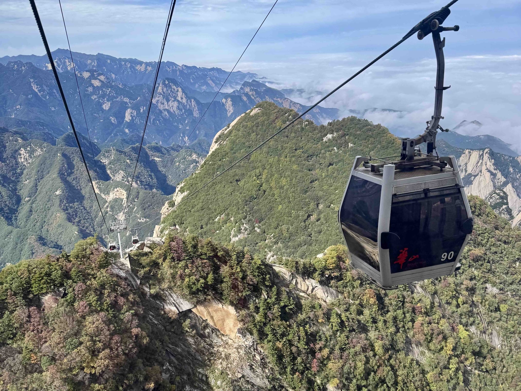 cable car to the top of Huashan Mountain