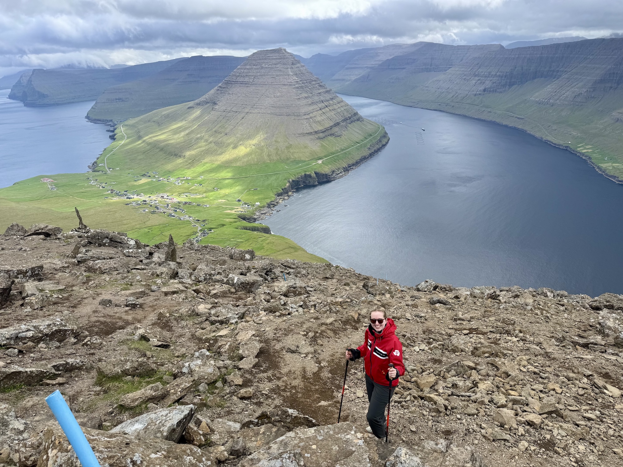 view from the hike up Mount Villingadalsfjall in the Faroe Islands