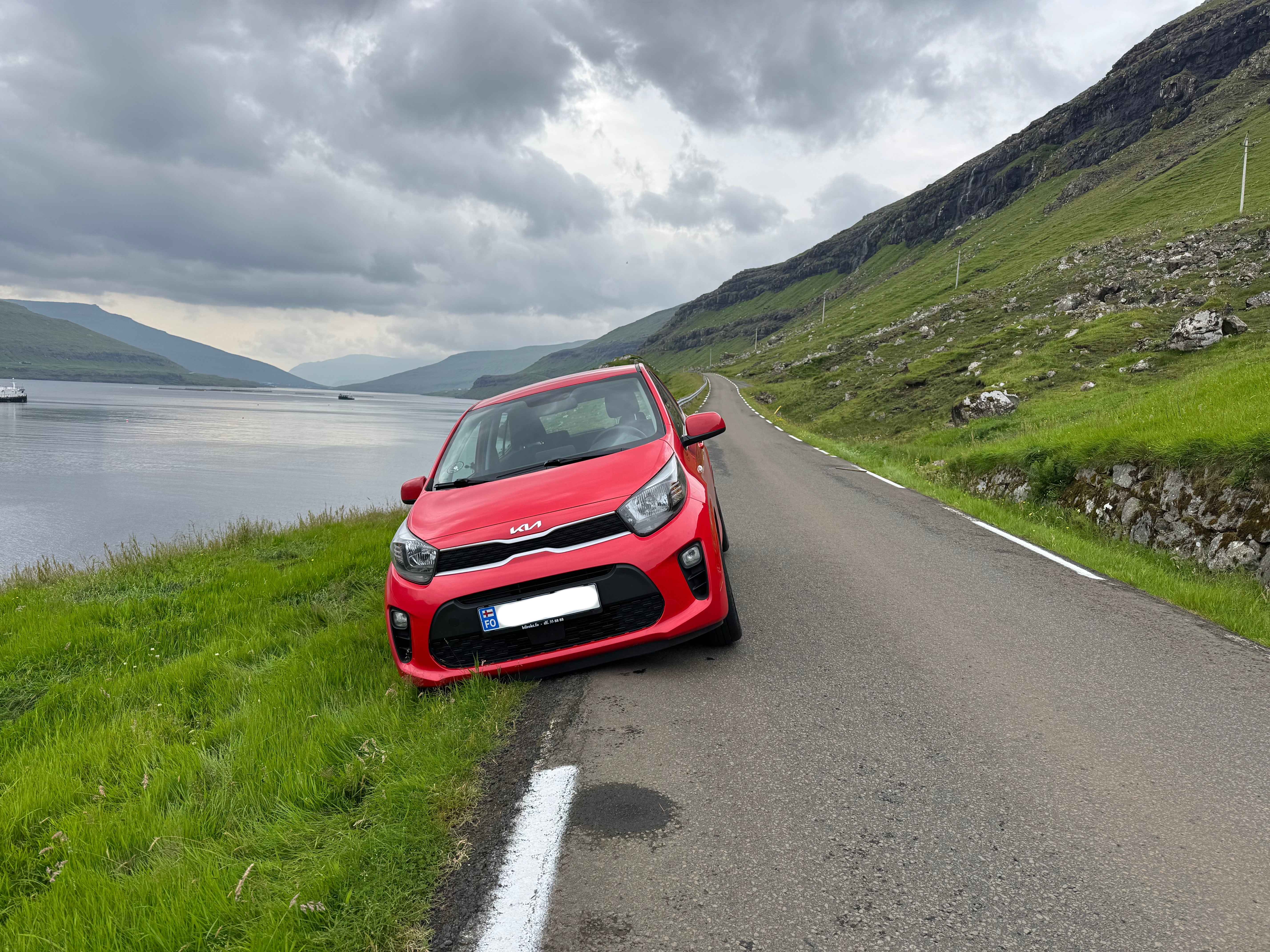 Car off the side of the road 