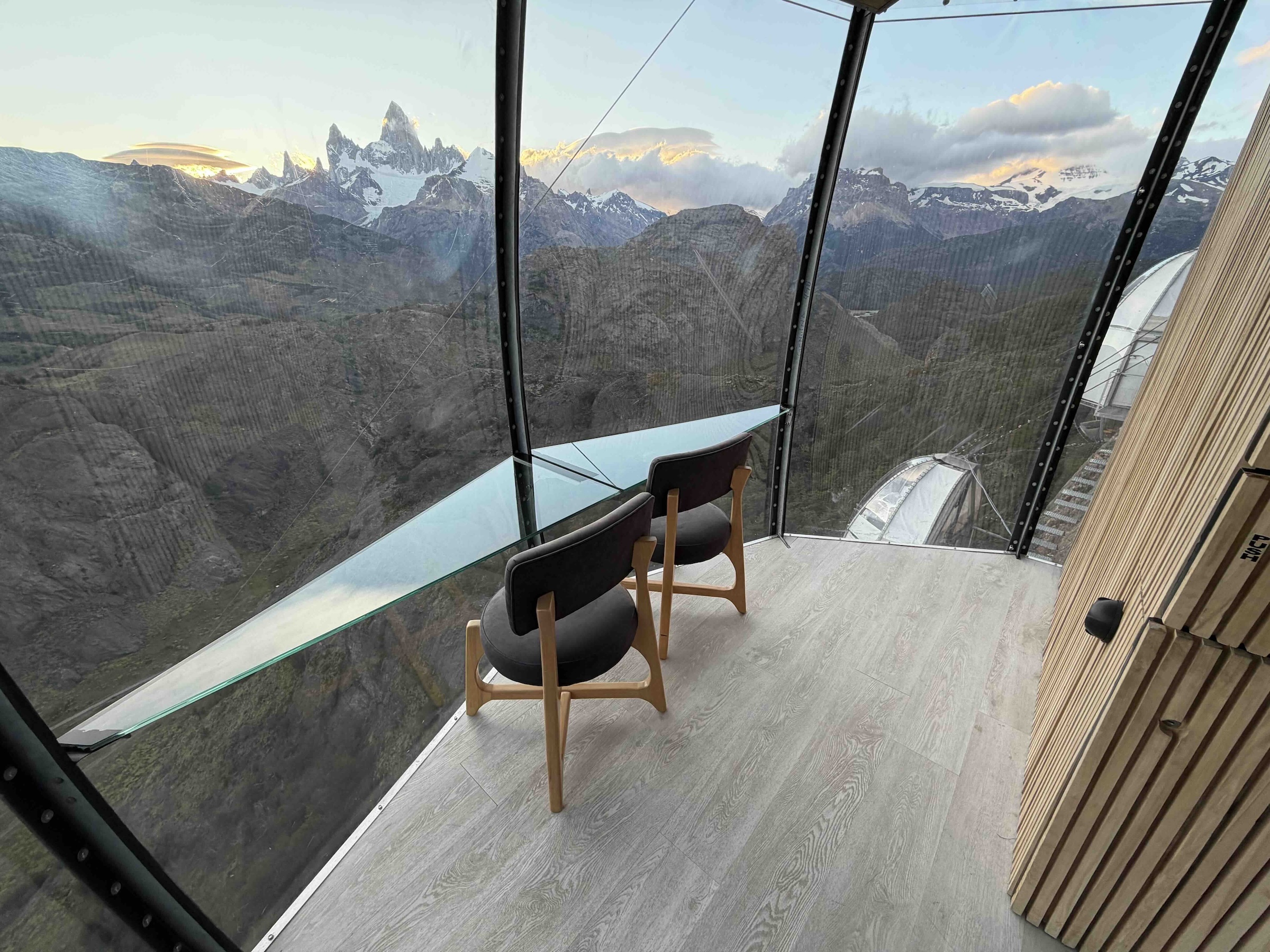 View from the dining area in the OVO Patagonia pod