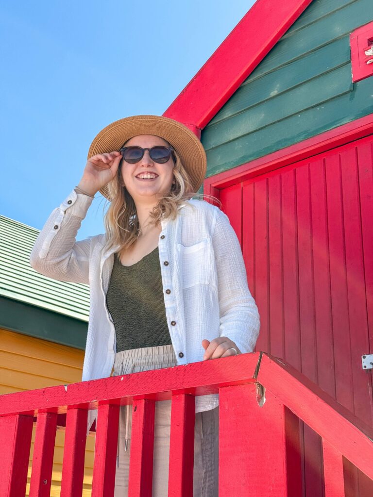 Jackie at St James Huts in Cape Town