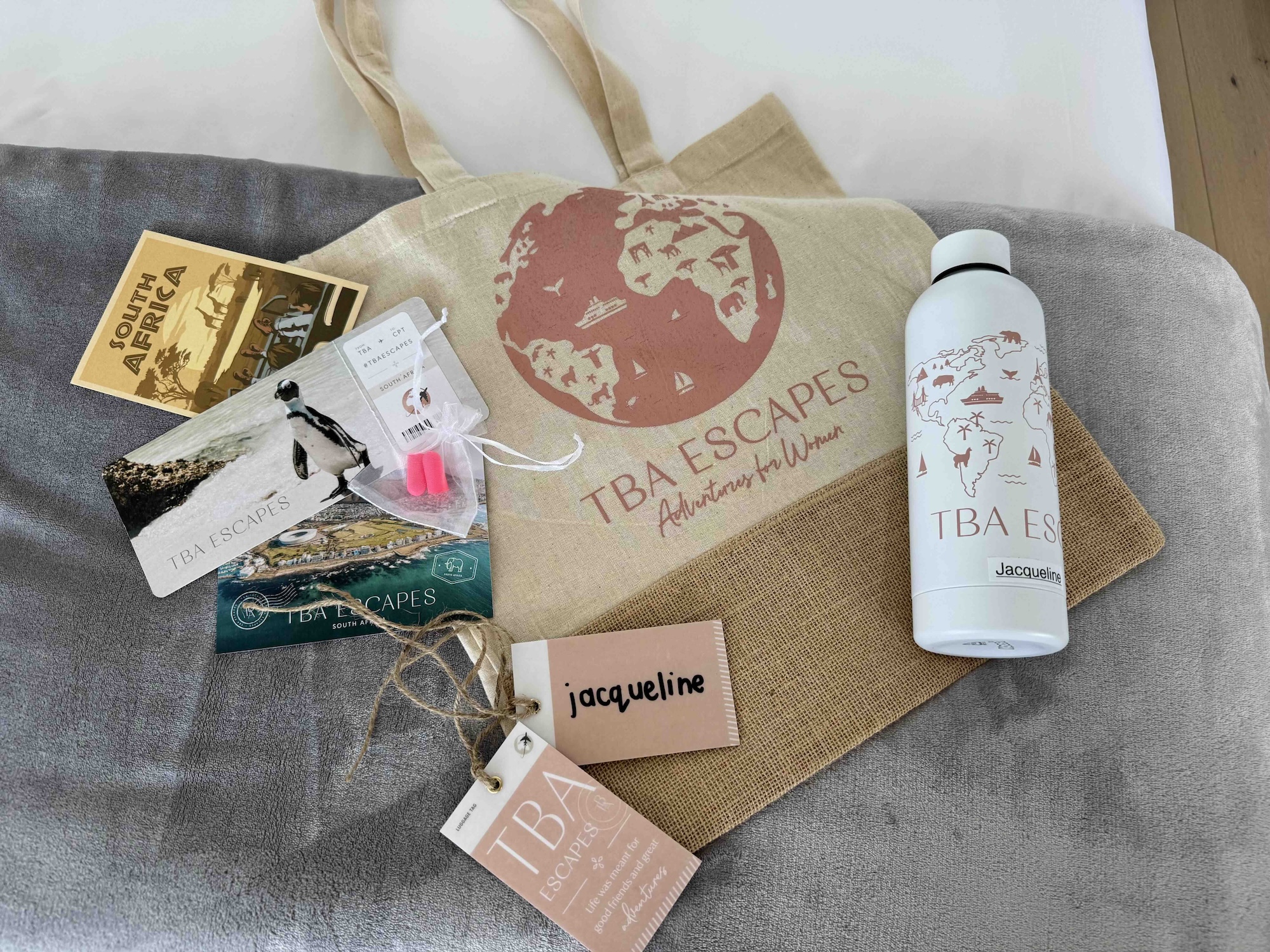 TBA Escapes South Africa welcome bag
