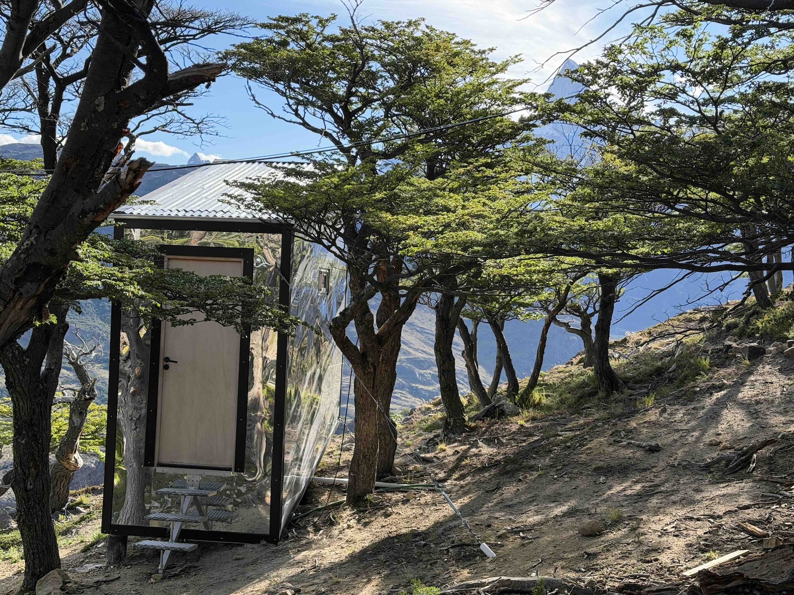 One of the showers at OVO Patagonia 