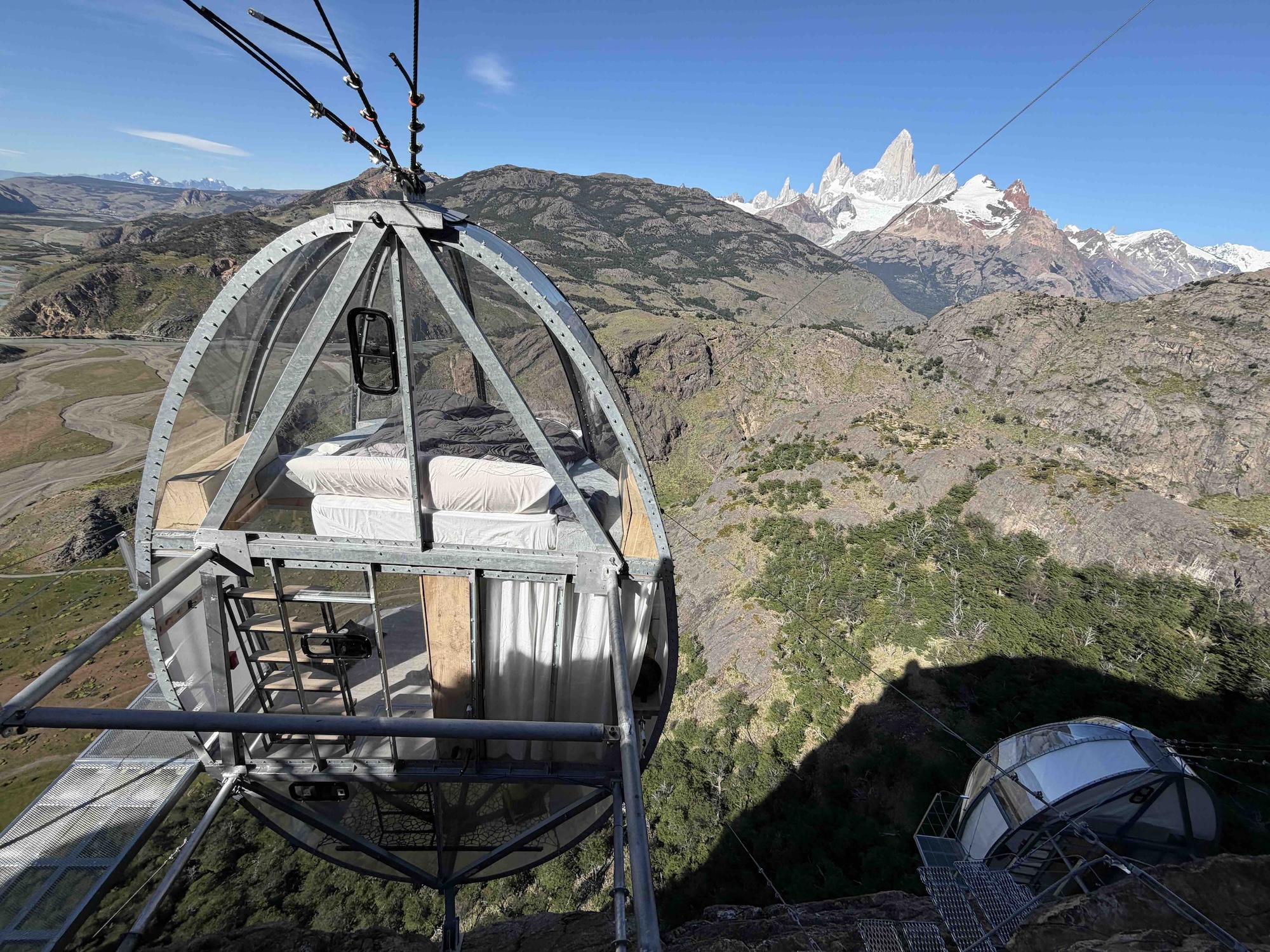 OVO Patagonia pod 4 overlooking Mt Fitz Roy