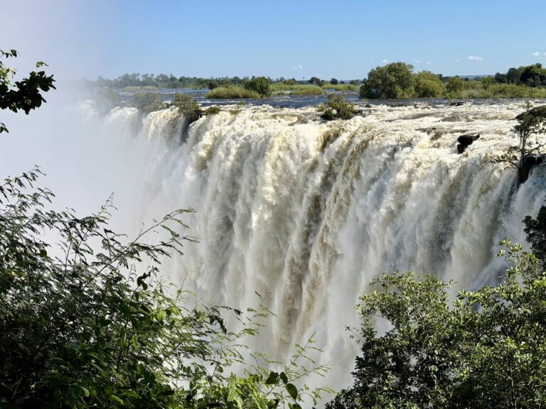 Victoria Falls from Zambia side, high season