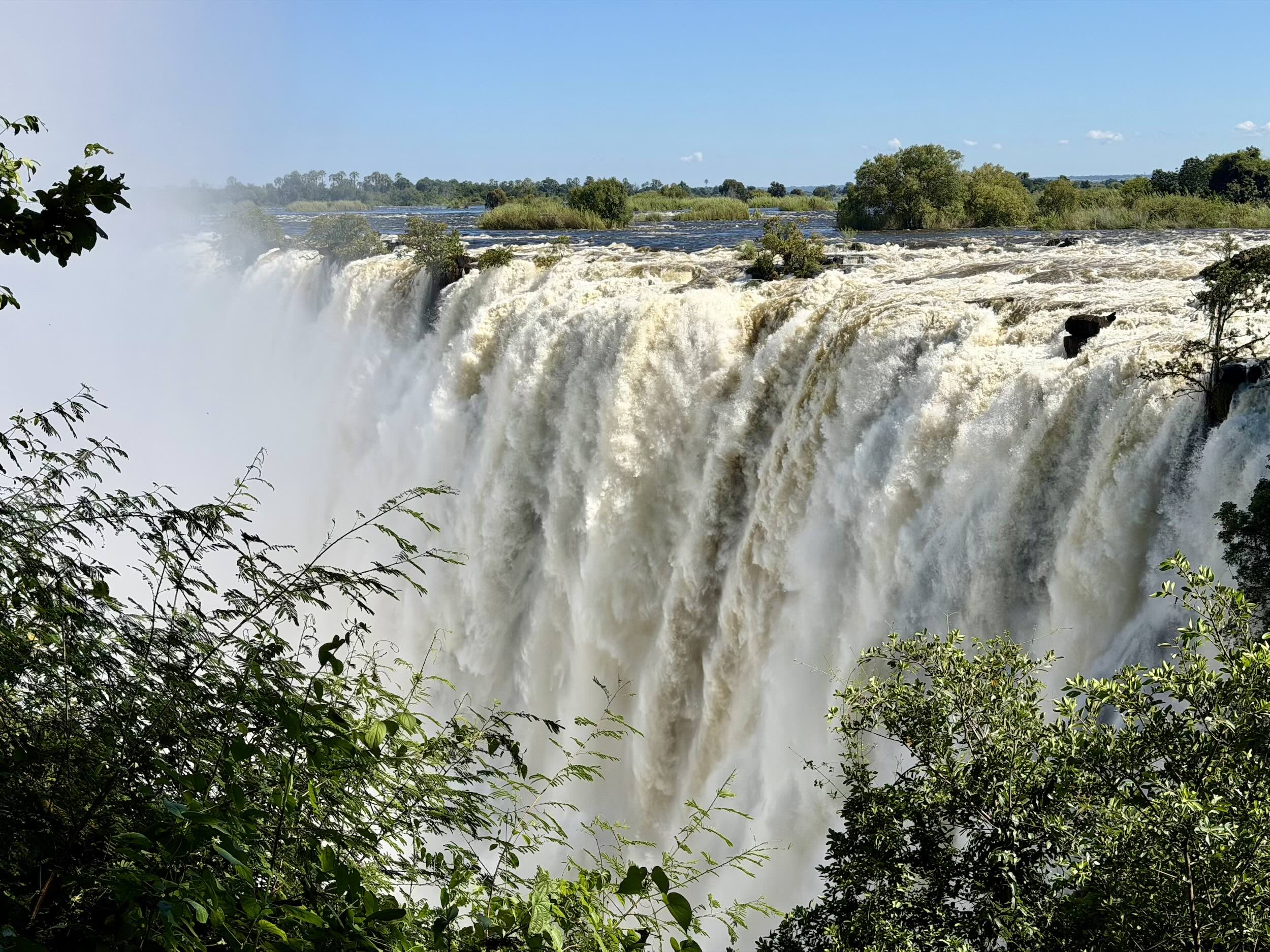 Victoria Falls from Zambia side, high season